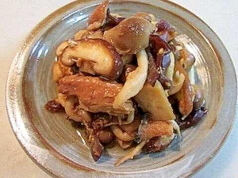 さんまのかば焼きでキノコ炒め